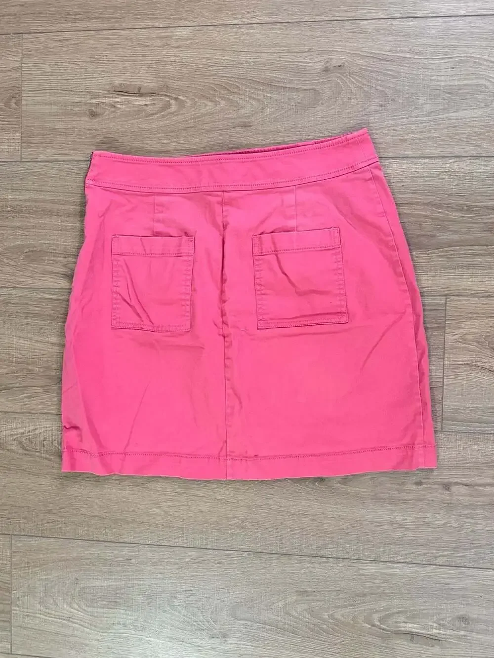 LOFT Pink Button-Front Mini Skirt